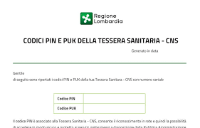 Immagine che raffigura Servizio di attivazione codice pin della carta regionale dei servizi - CRS/CNS